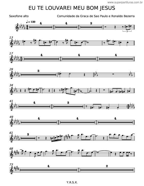 Partitura da música Eu Te Louvarei Meu Bom Jesus – Ronaldo Bezerra