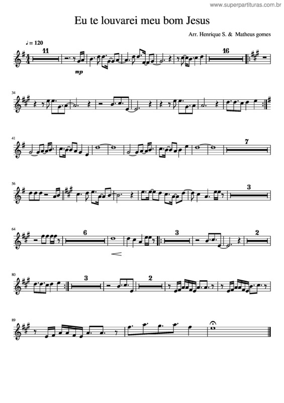 Partitura da música Eu Te Louvarei Meu Bom Jesus v.5