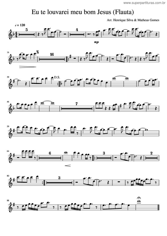 Partitura da música Eu Te Louvarei Meu Bom Jesus v.6