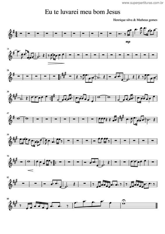 Partitura da música Eu Te Luvarei Meu Bom Jesus