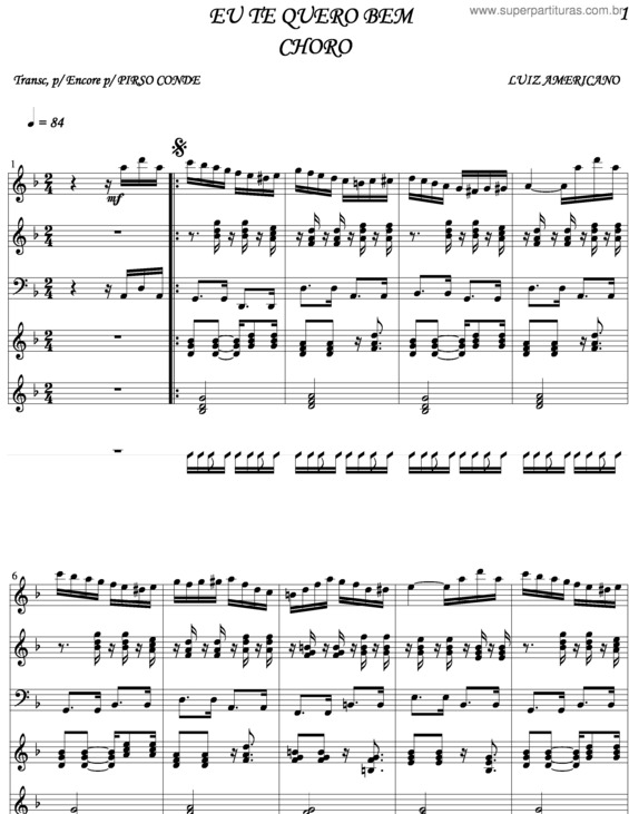 Partitura da música Eu Te Quero Bem v.3