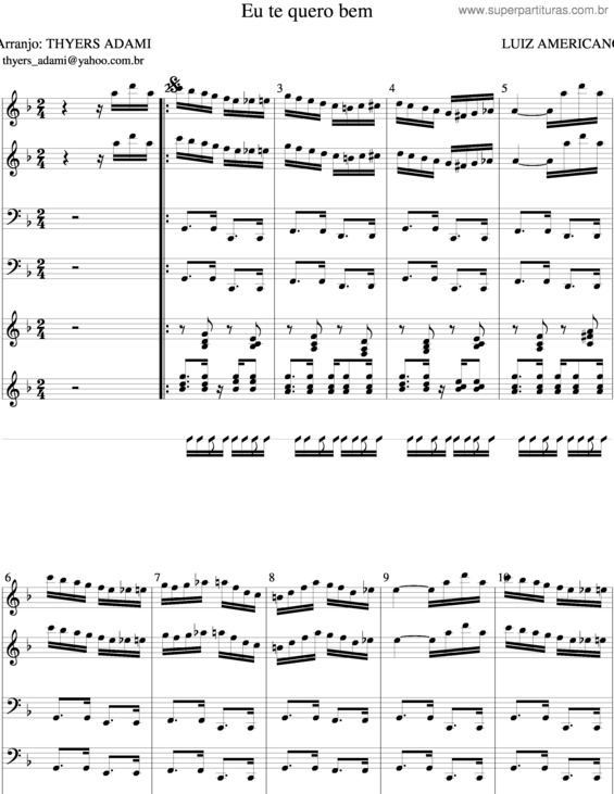 Partitura da música Eu Te Quero Bem