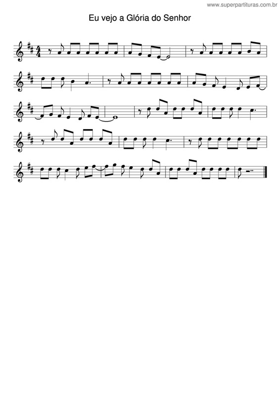 Partitura da música Eu Vejo A Glória Do Senhor v.2