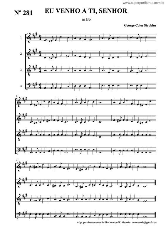 Partitura da música Eu Venho A Ti Senhor