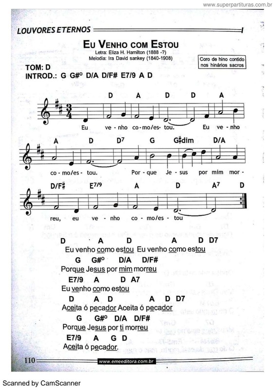 Partitura da música Eu Venho Como Estou