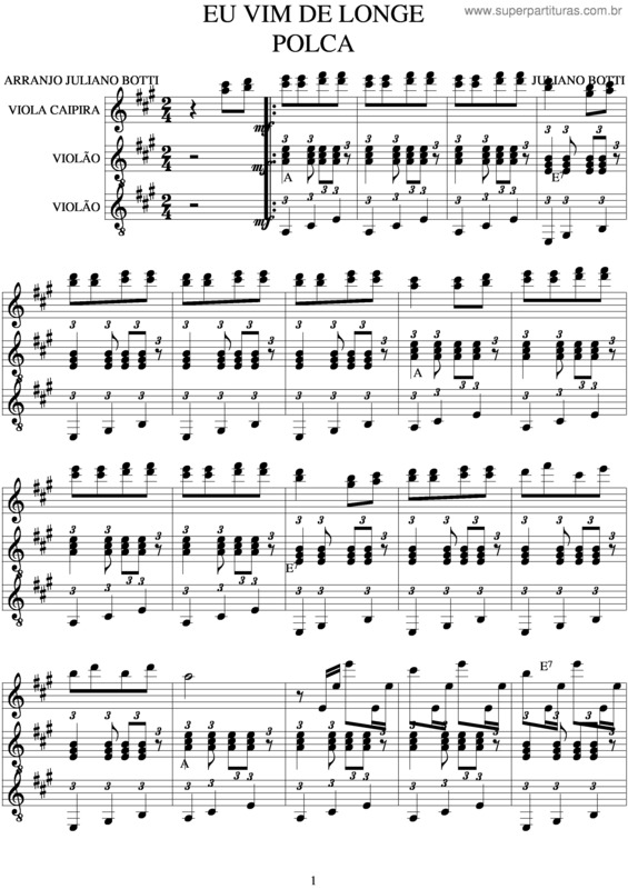 Partitura da música Eu Vim De Longe