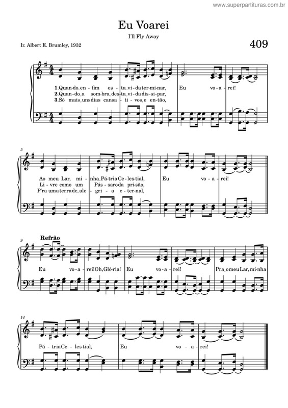 Partitura da música Eu Voarei