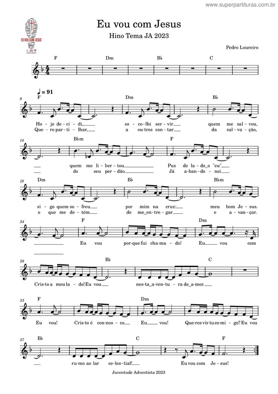 Partitura da música Eu Vou Com Jesus v.2