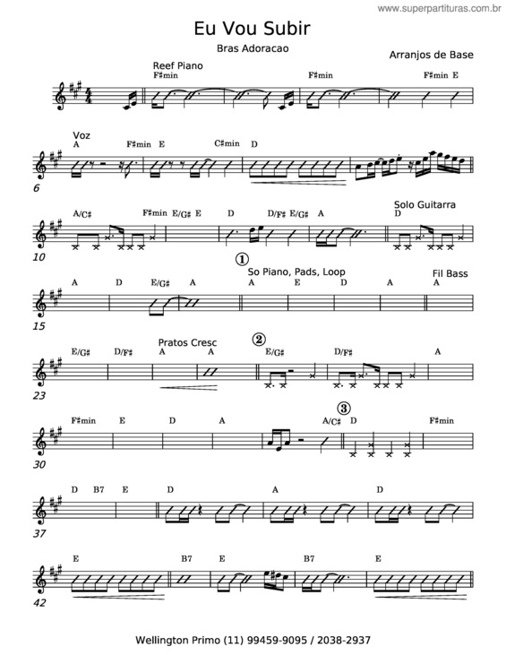 Partitura da música Eu Vou Subir – Bras Adoracao v.2