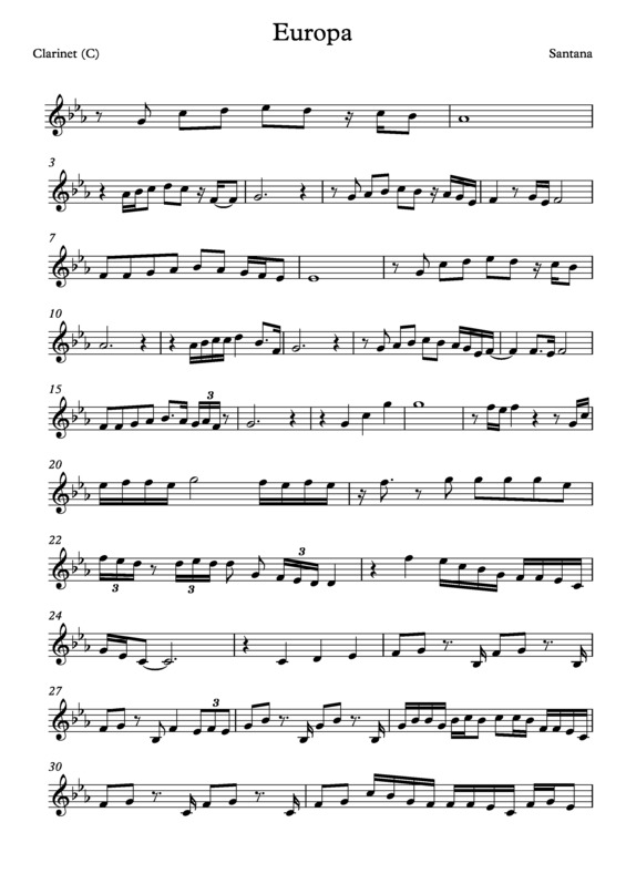 Partitura da música Europa v.3