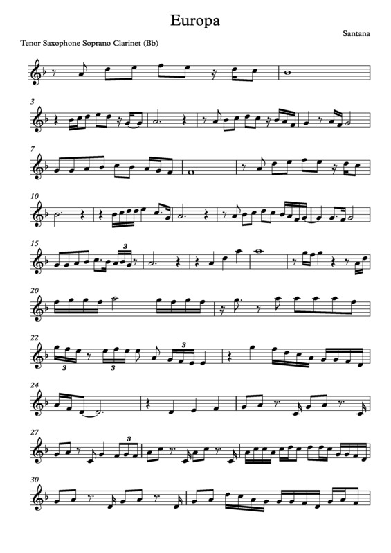Partitura da música Europa v.7