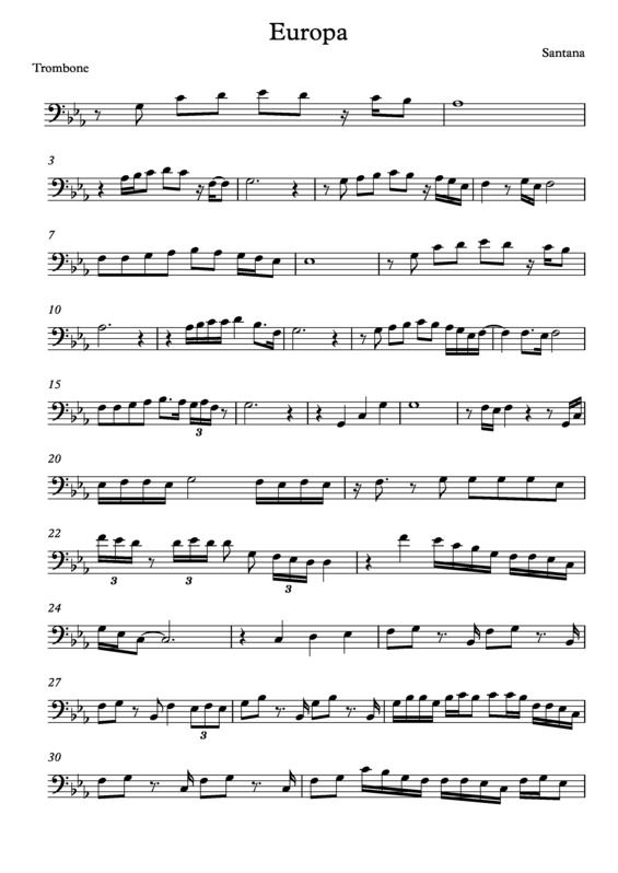 Partitura da música Europa v.8