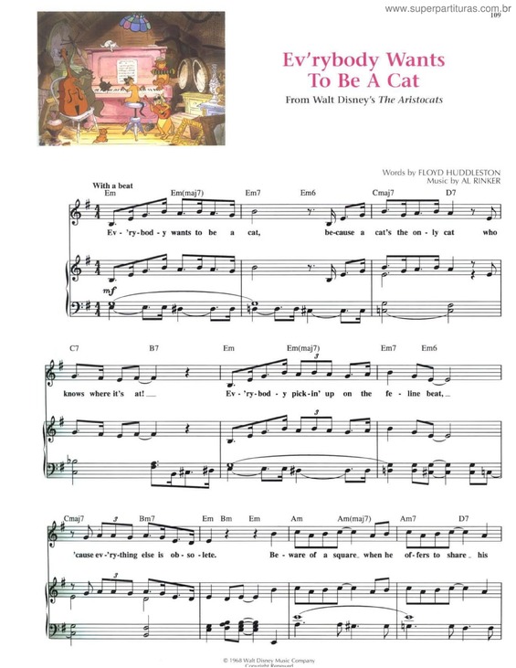 Partitura da música Ev`rybody Wants To Be A Cat