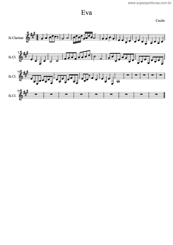 Partitura da música Eva v.13