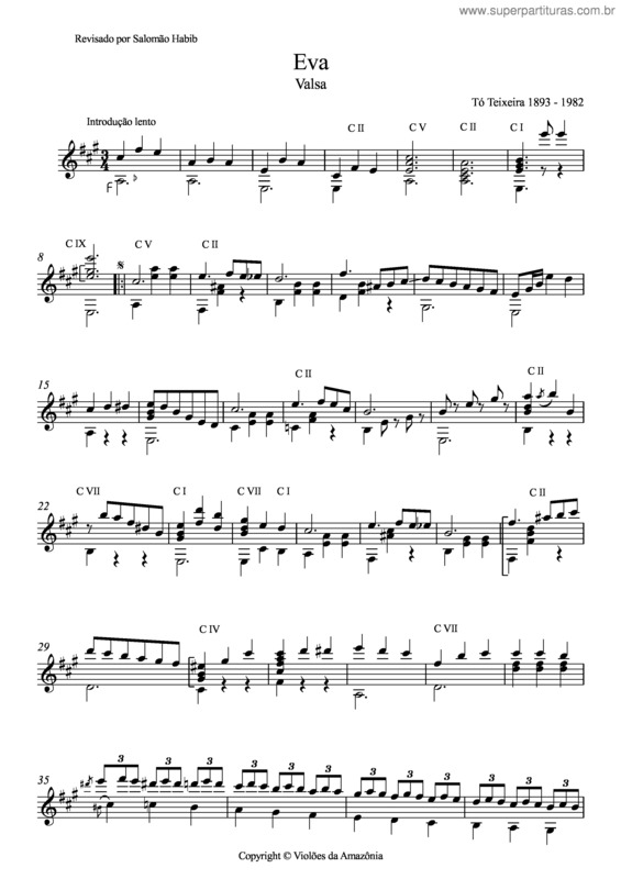 Partitura da música Eva v.2