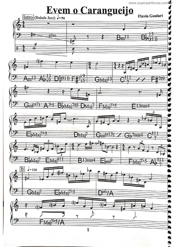 Partitura da música Evem O Carangueijo