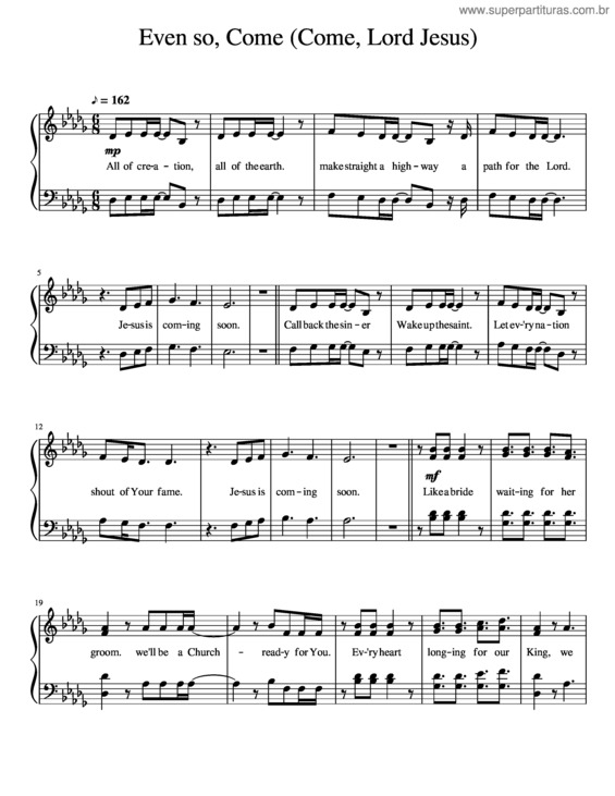 Partitura da música Even So, Come