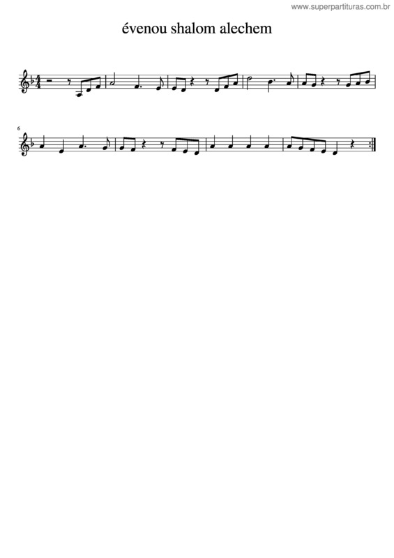 Partitura da música Évenou Shalom Alechem