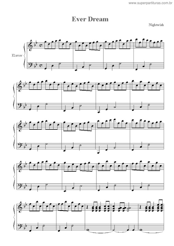 Partitura da música Ever Dream