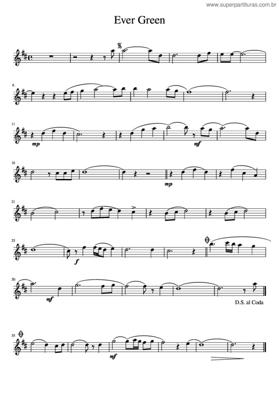Partitura da música Ever Green
