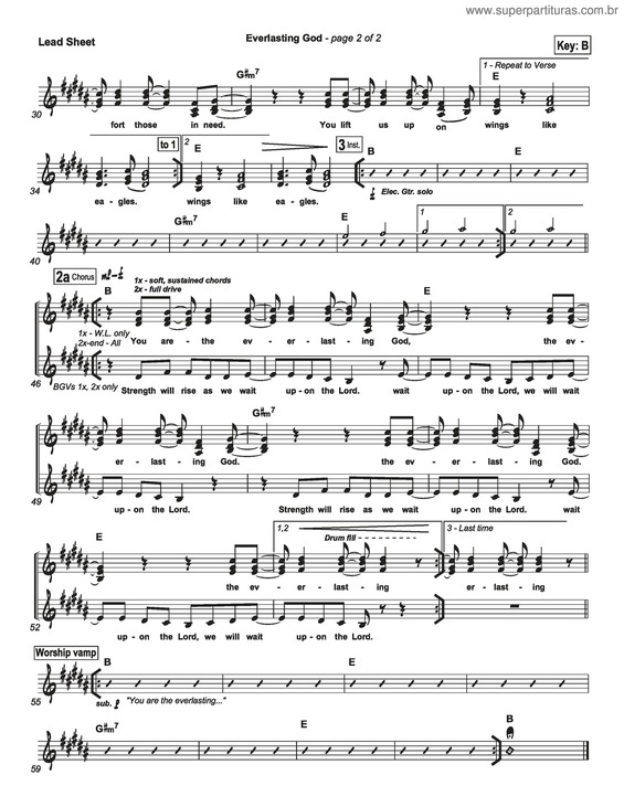 Partitura da música Everlasting God v.3