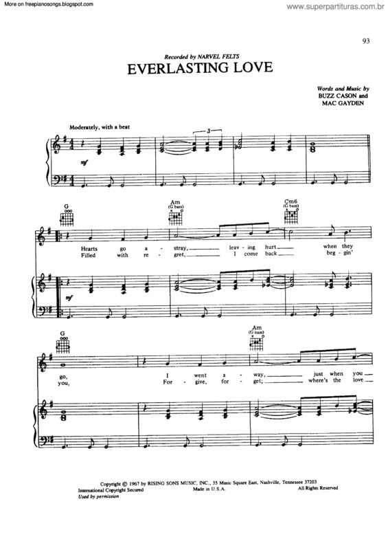 Partitura da música Everlasting Love v.4