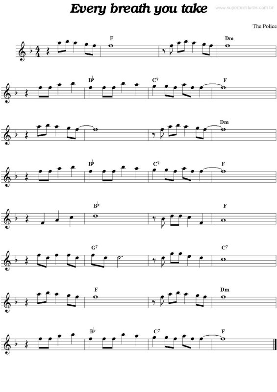 Partitura da música Every Breath you take v.3