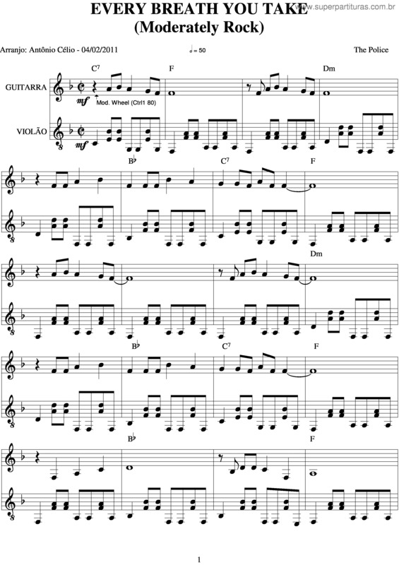 Partitura da música Every Breath You Take v.4