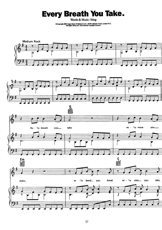 Partitura da música Every Breath You Take v.6