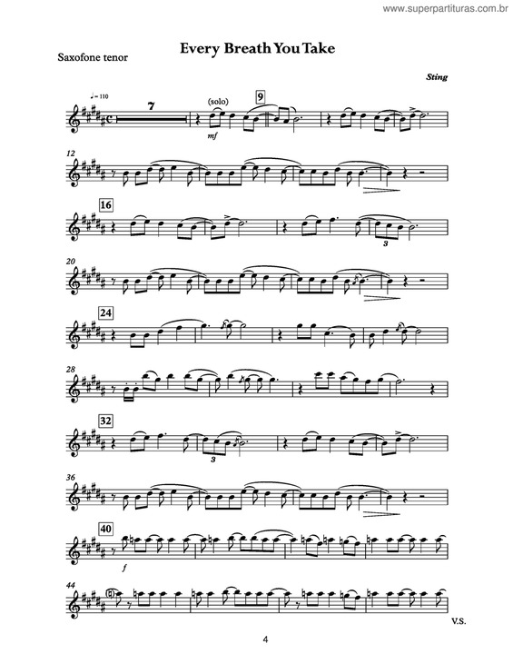 Partitura da música Every Breath You Take v.8