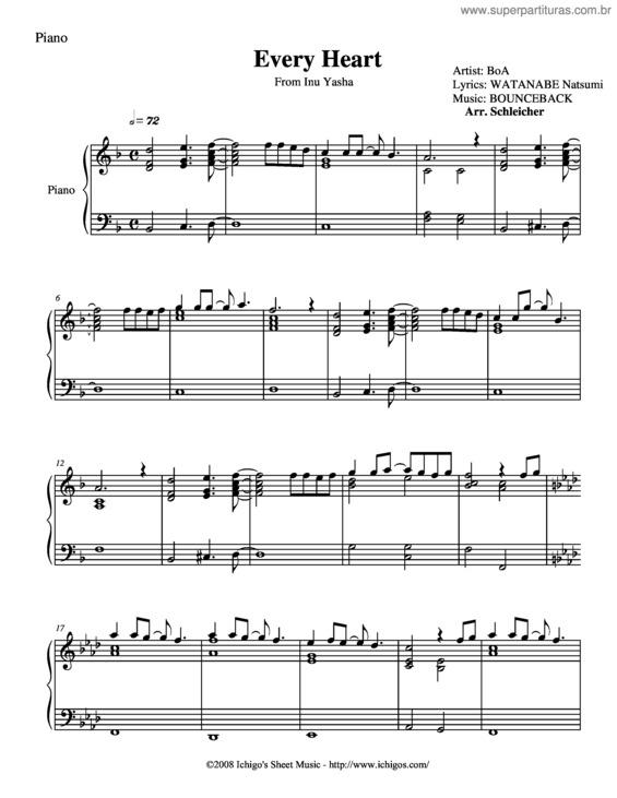 Partitura da música Every Heart v.2