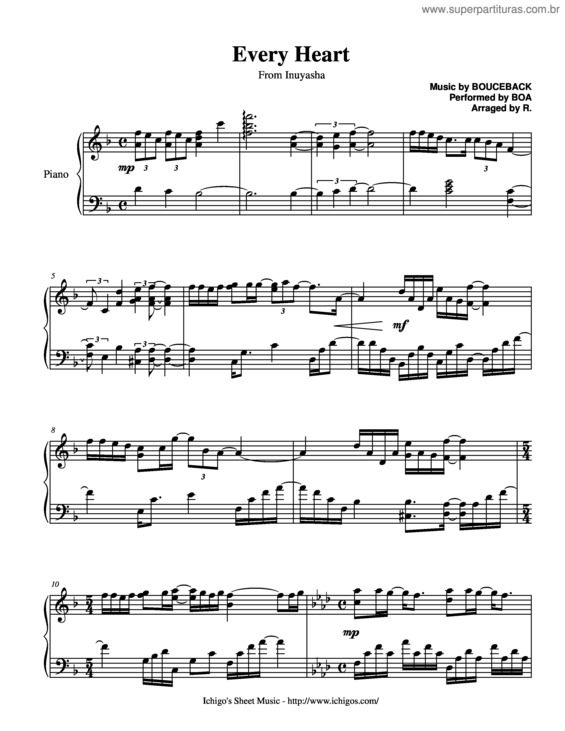 Partitura da música Every Heart