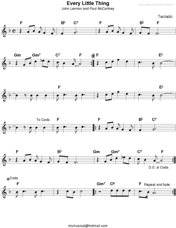 Partitura da música Every Little Thing v.2