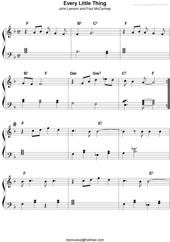 Partitura da música Every Little Thing