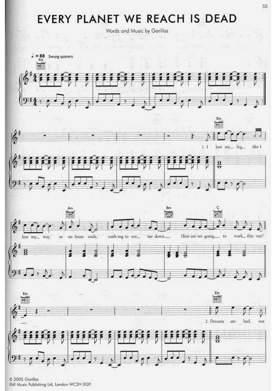 Partitura da música Every Planet We Reach Is Dead