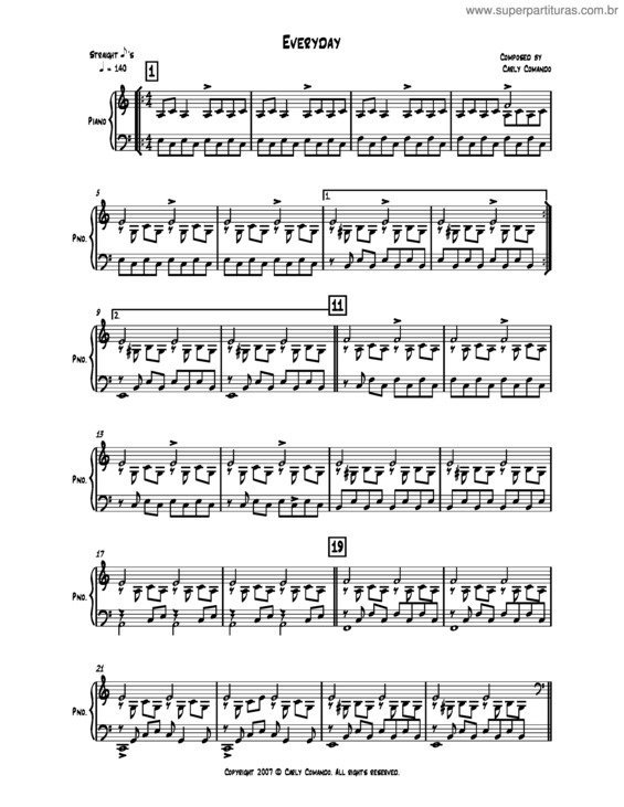 Partitura da música Everyday v.4