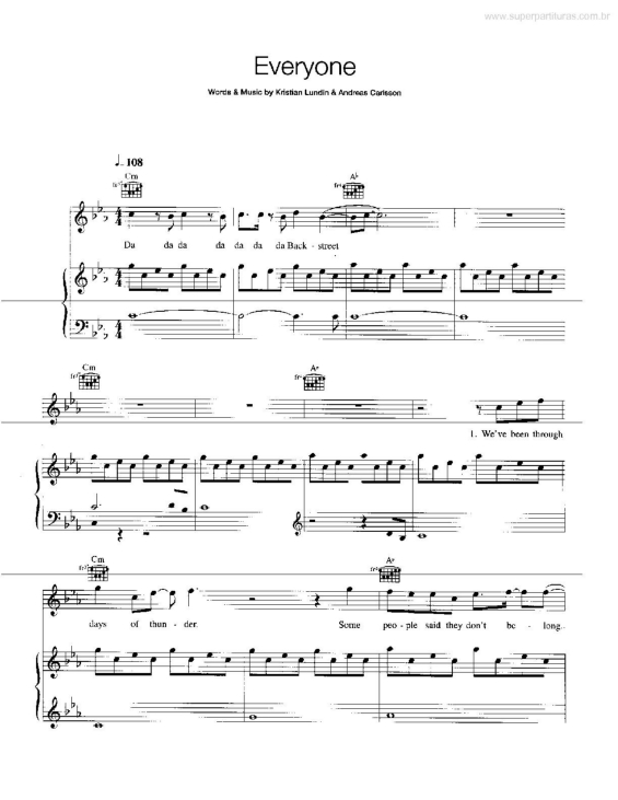 Partitura da música Everyone