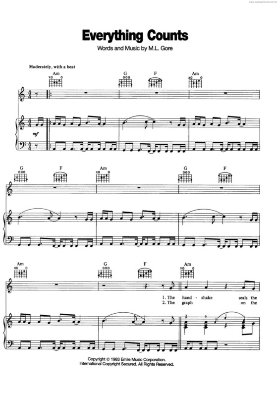 Partitura da música Everything Counts