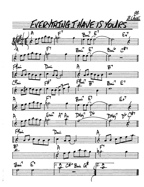 Partitura da música Everything I Have is Yours