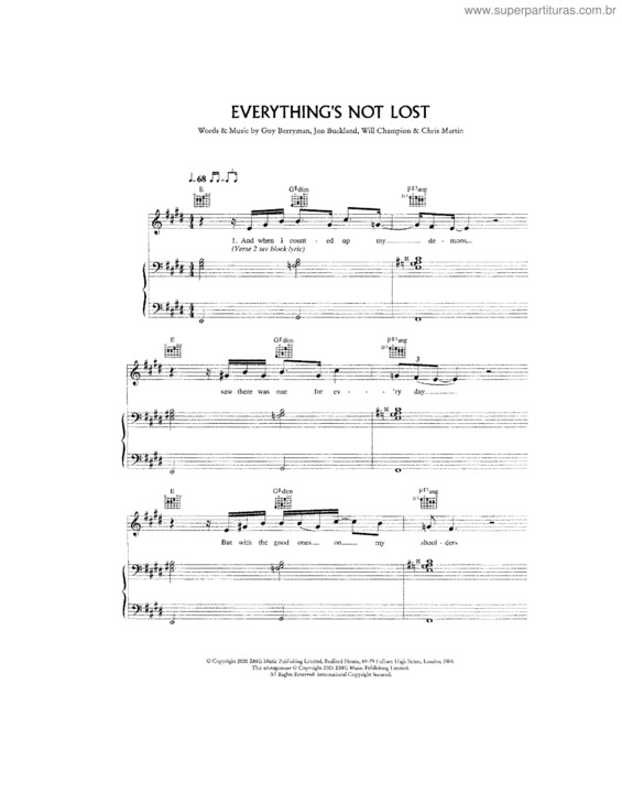 Partitura da música Everything`s Not Lost v.2