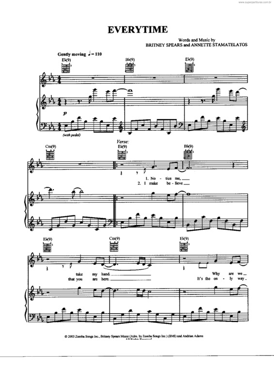 Partitura da música Everytime v.5