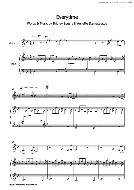 Partitura da música Everytime v.6