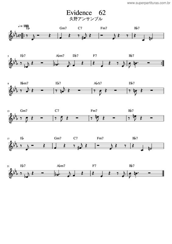 Partitura da música Evidence 62 180