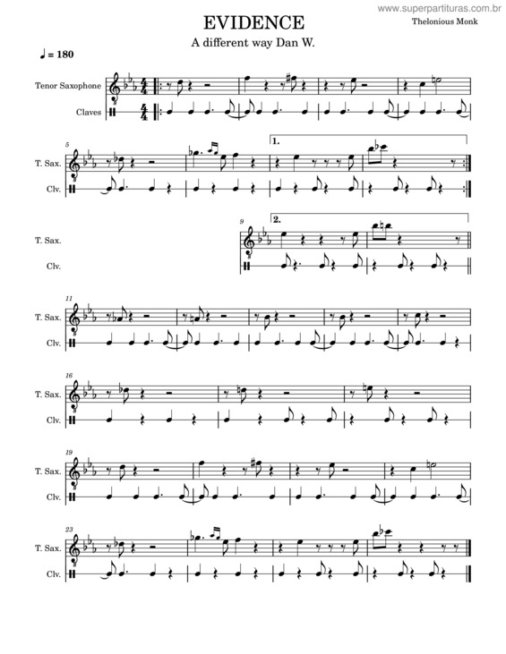 Partitura da música Evidence Different Rhymths