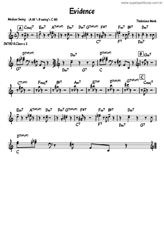 Partitura da música Eviidence