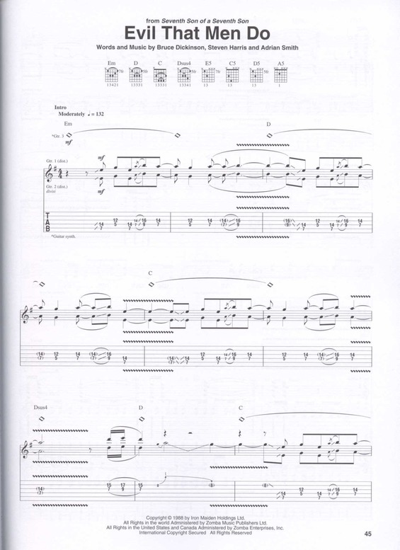 Partitura da música Evil That Men Do