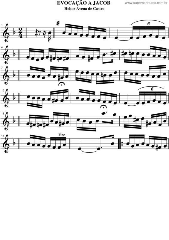 Partitura da música Evocação A Jacob