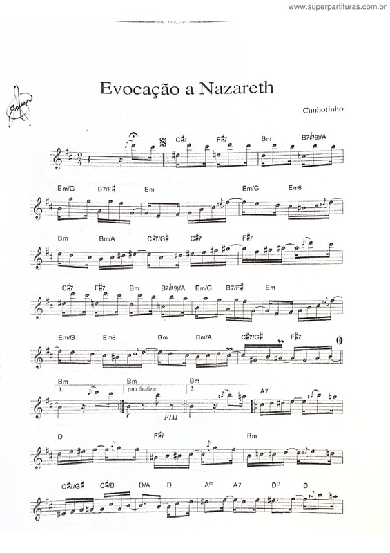 Partitura da música Evocação A Nazareth