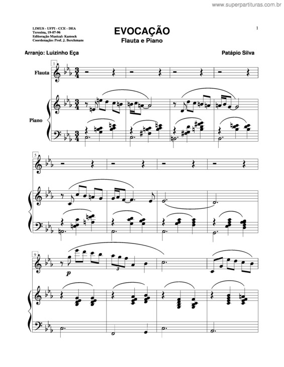 Partitura da música Evocação v.3