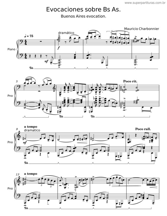 Partitura da música Evocaciones Sobre Bs As.